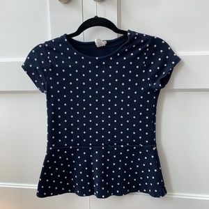 EUC CREWCUTS POLKA DOT PEPLUM TOP | SIZE 14